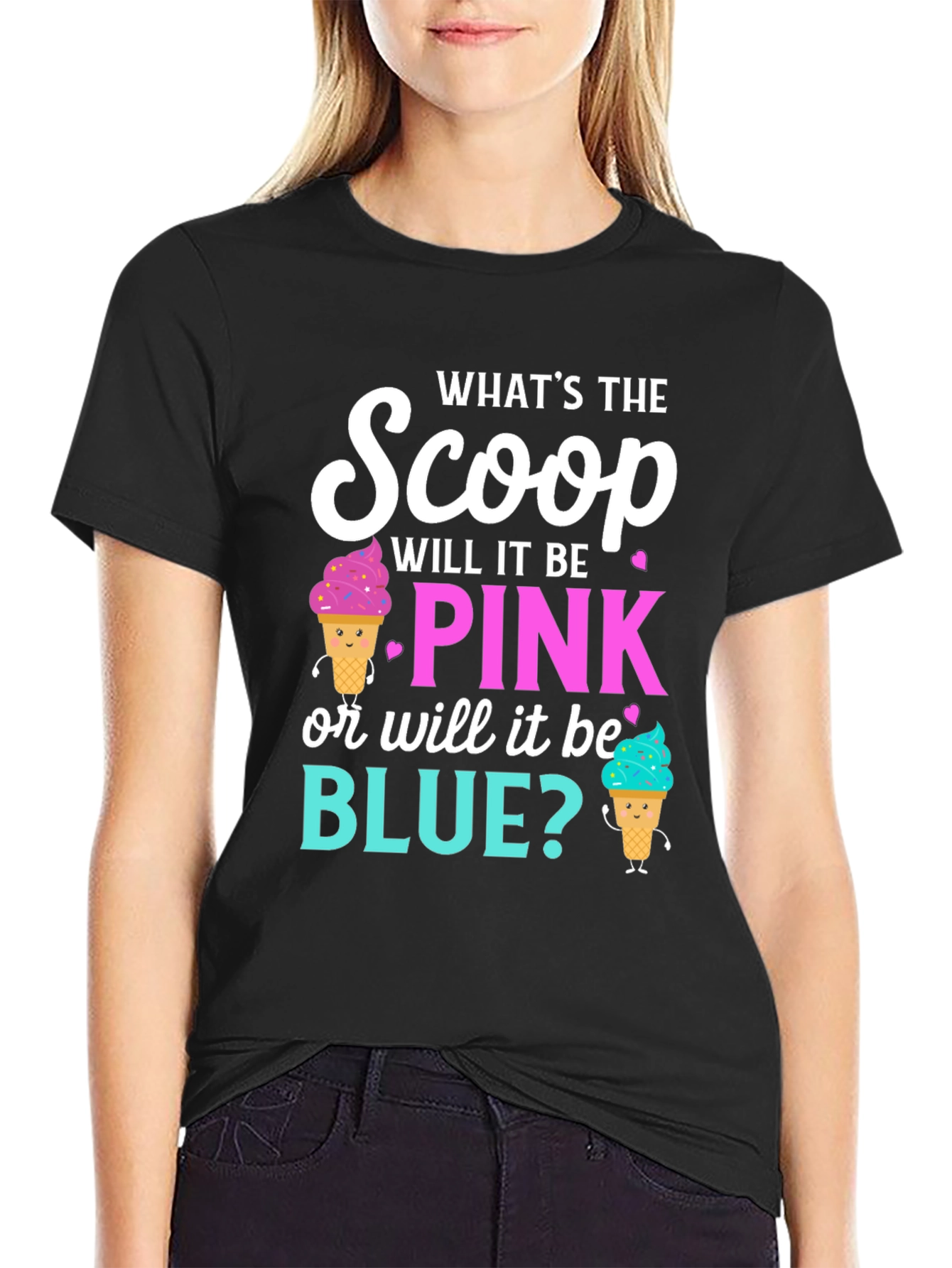 Gender Reveal T-Shirt: Pink or Blue Scoop?