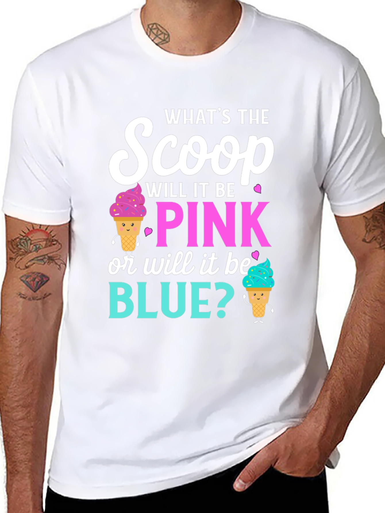 Gender Reveal T-Shirt: Pink or Blue Scoop?