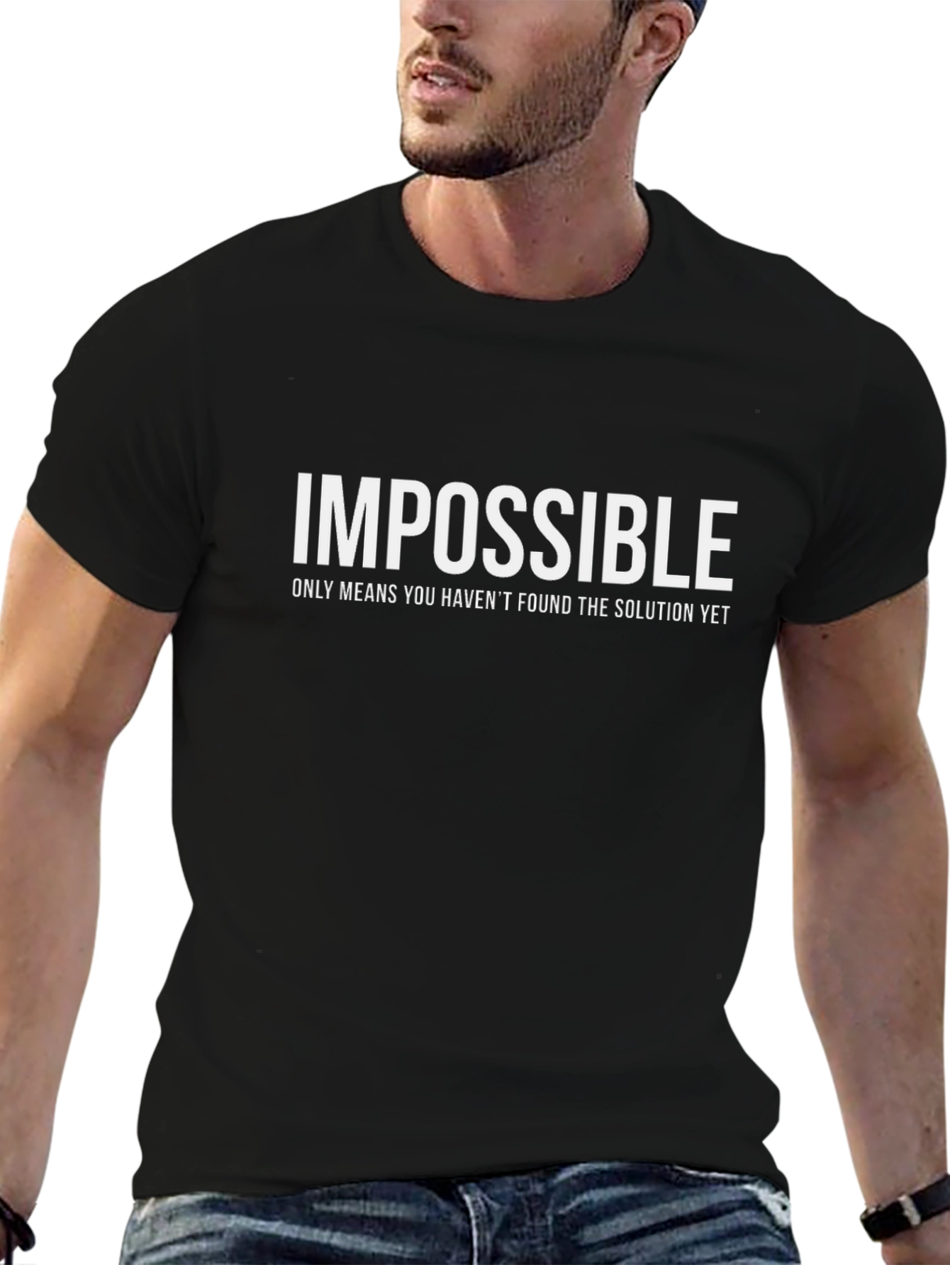 Impossible Solution T-Shirt - Black Motivational Tee