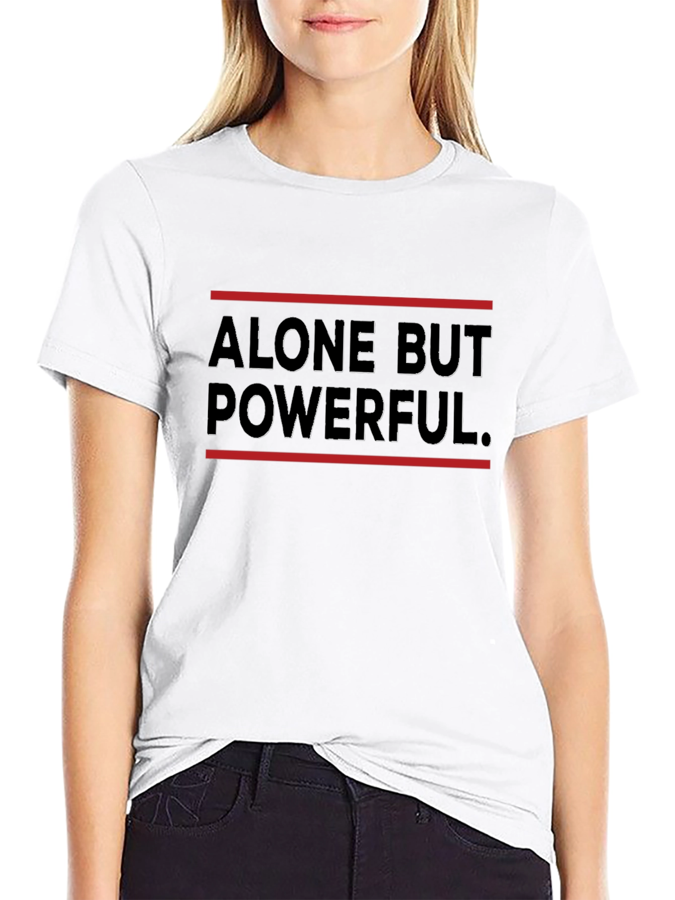 Alone But Powerful Graphic Tee - Black