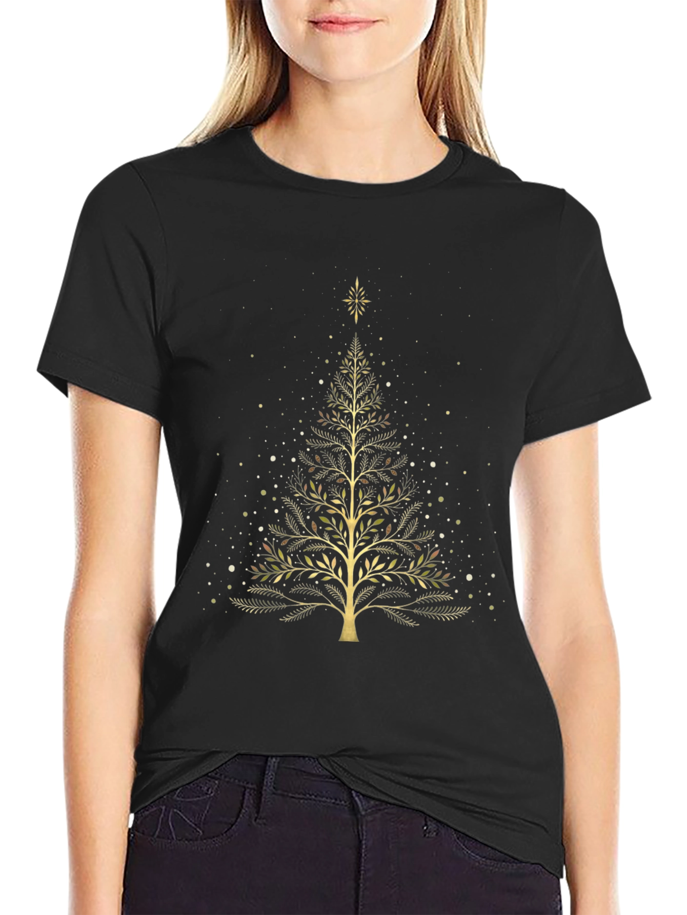 Elegant Golden Tree Graphic Tee