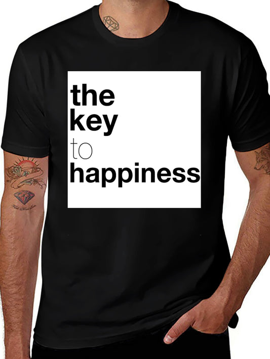 Key to Happiness Graphic Tee - Black