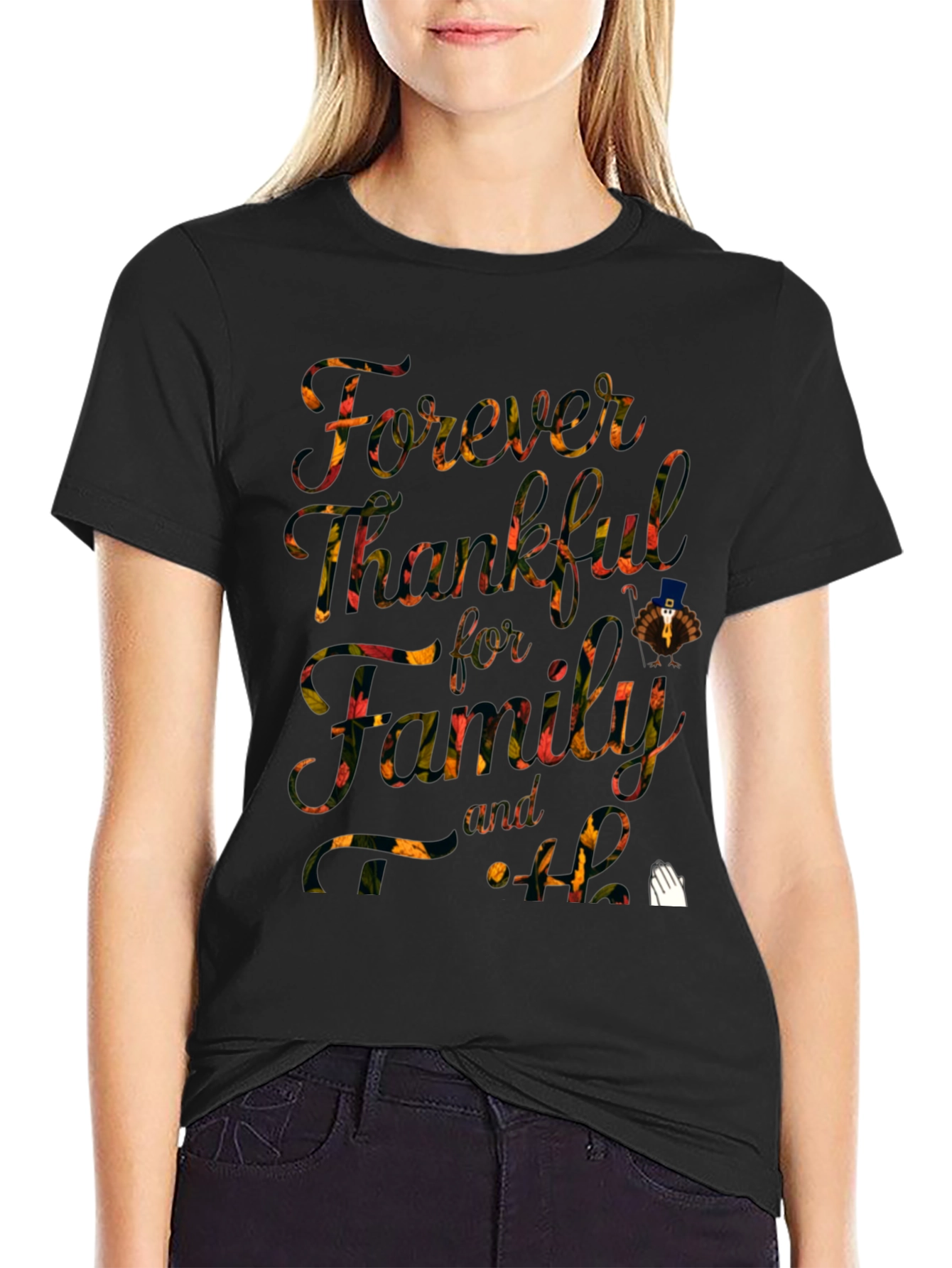 Forever Thankful Thanksgiving Graphic Tee