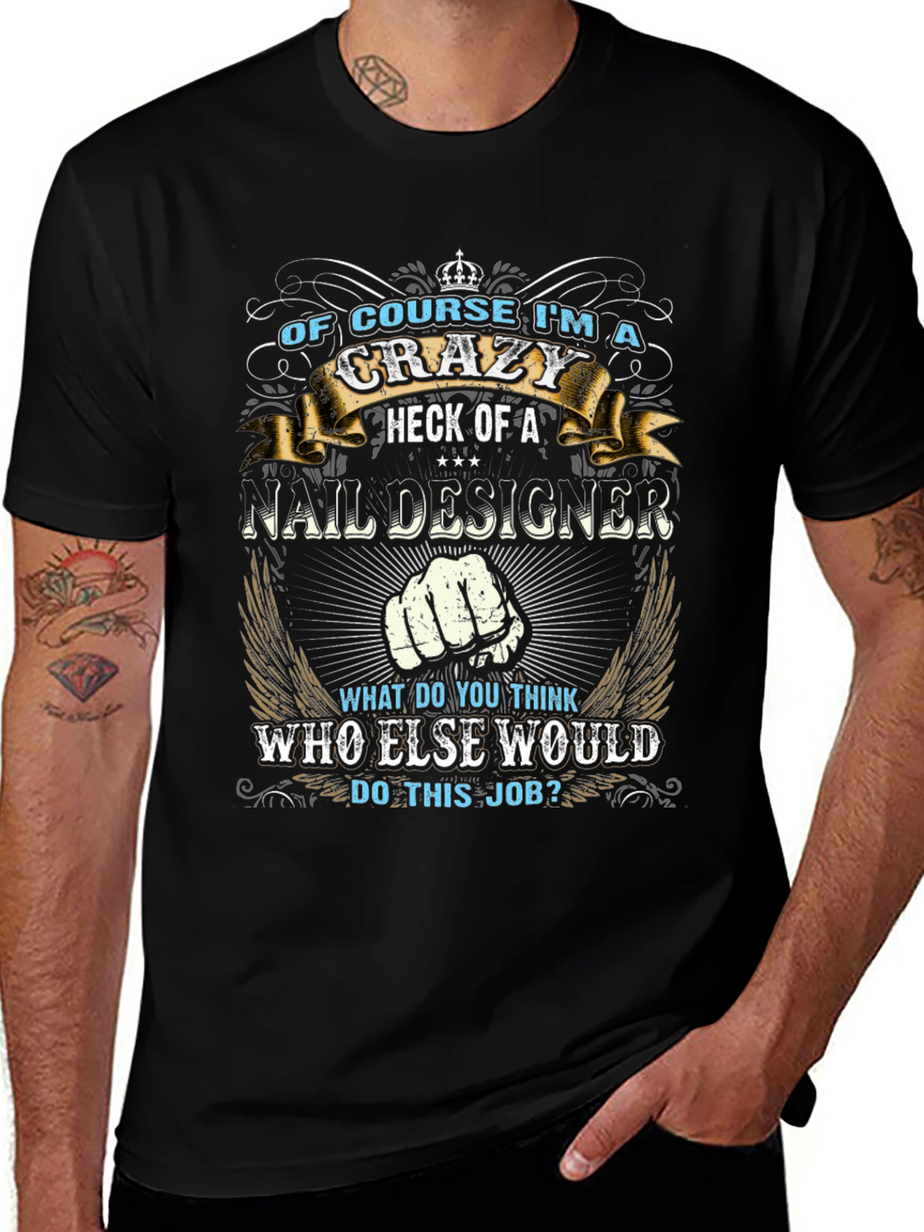 Crazy Nail Designer Graphic T-Shirt