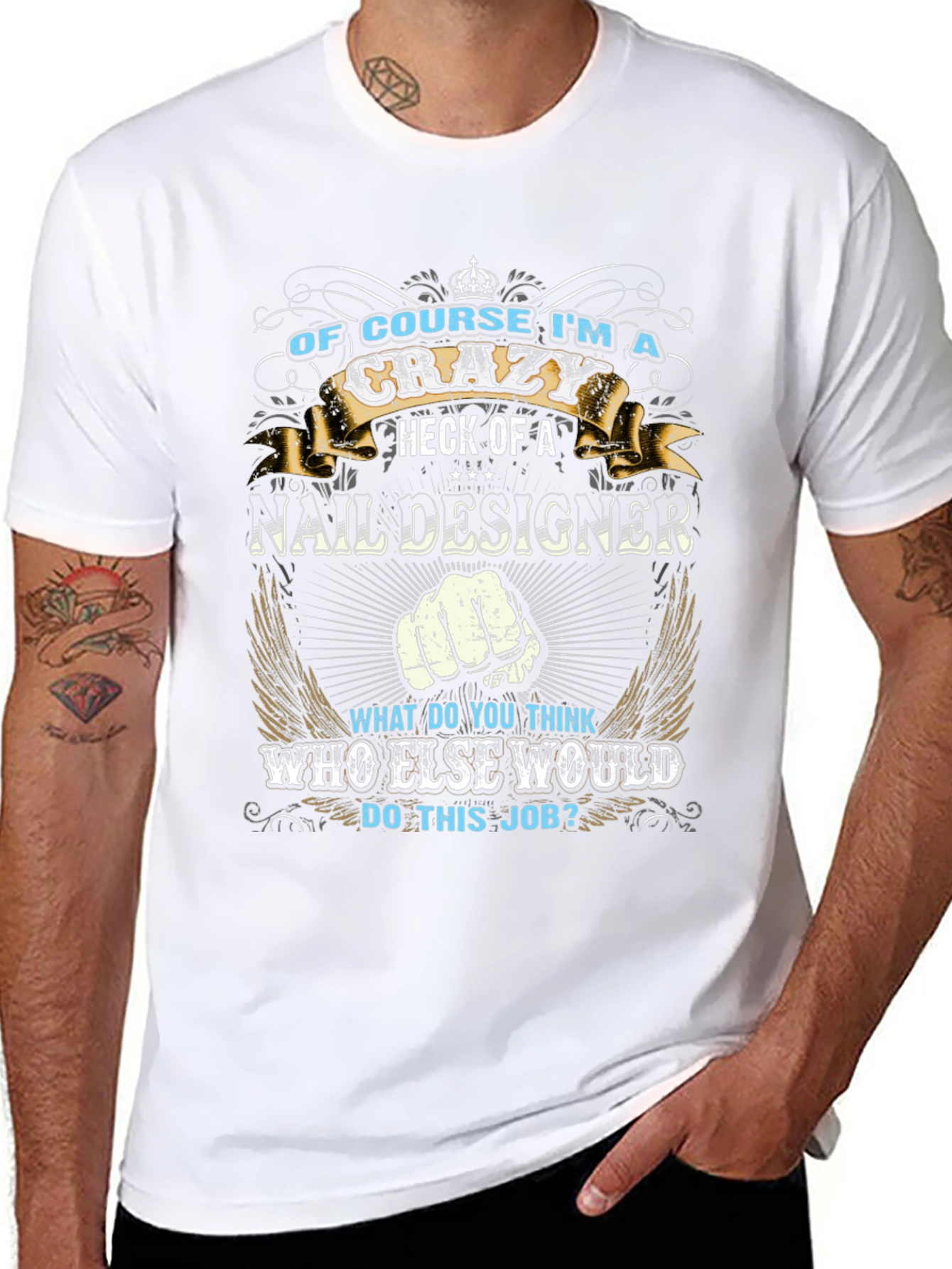 Crazy Nail Designer Graphic T-Shirt