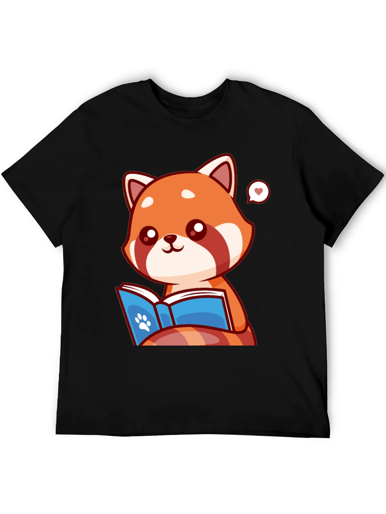 Cute Red Panda Reading Book Graphic Tee