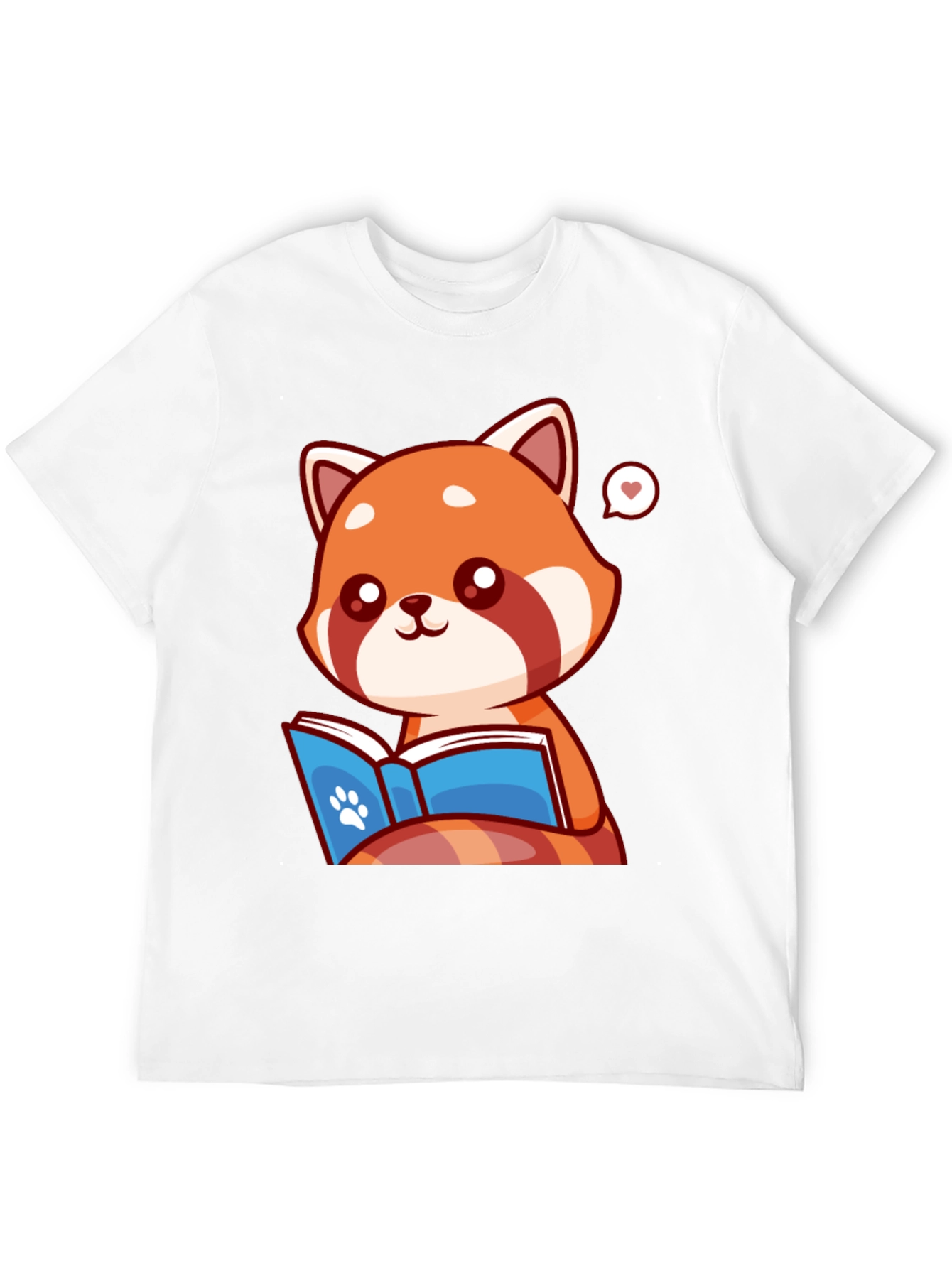 Cute Red Panda Reading Book Graphic Tee