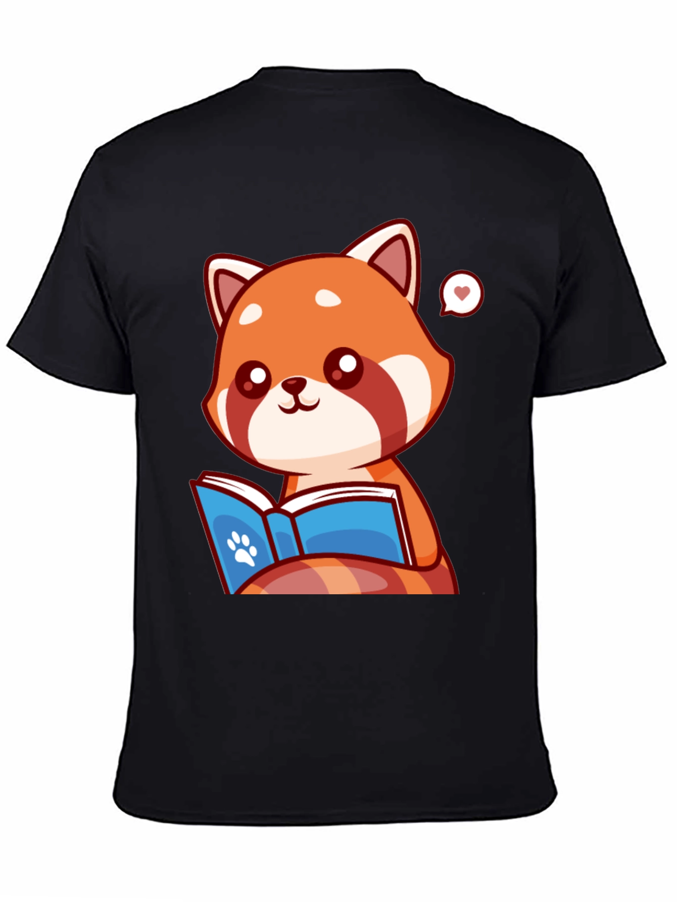 Cute Red Panda Reading Book Graphic Tee