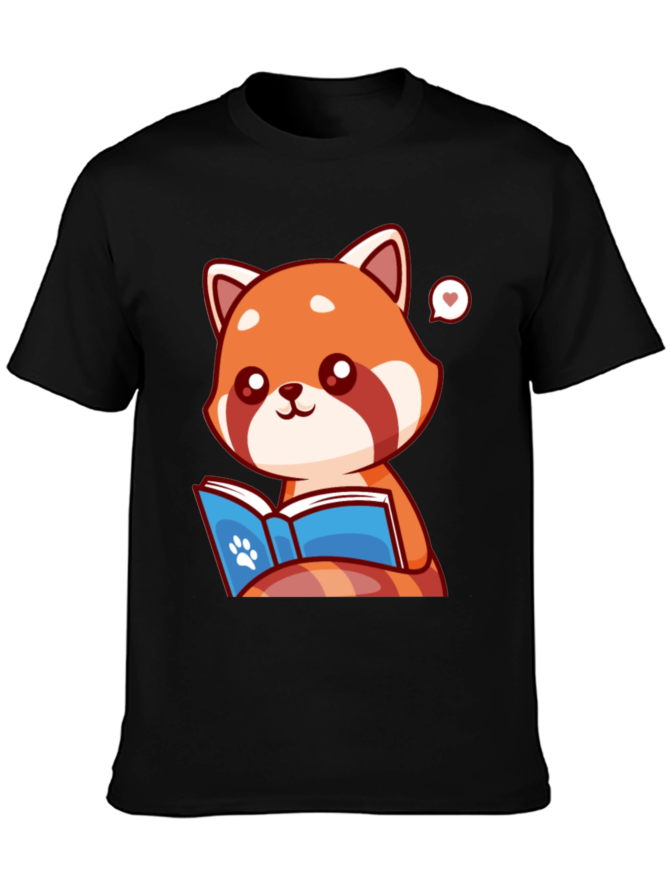 Cute Red Panda Reading Book Graphic Tee