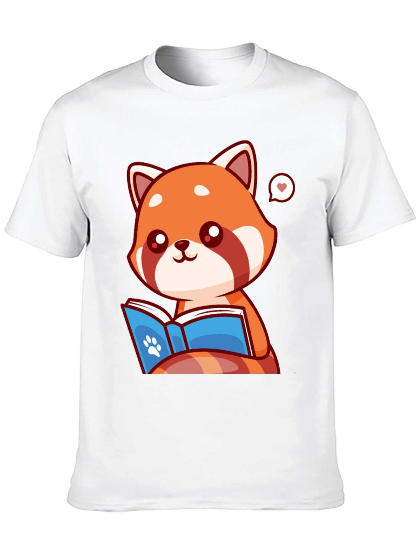 Cute Red Panda Reading Book Graphic Tee