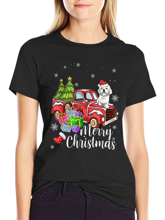 Merry Christmas Dog Truck T-Shirt