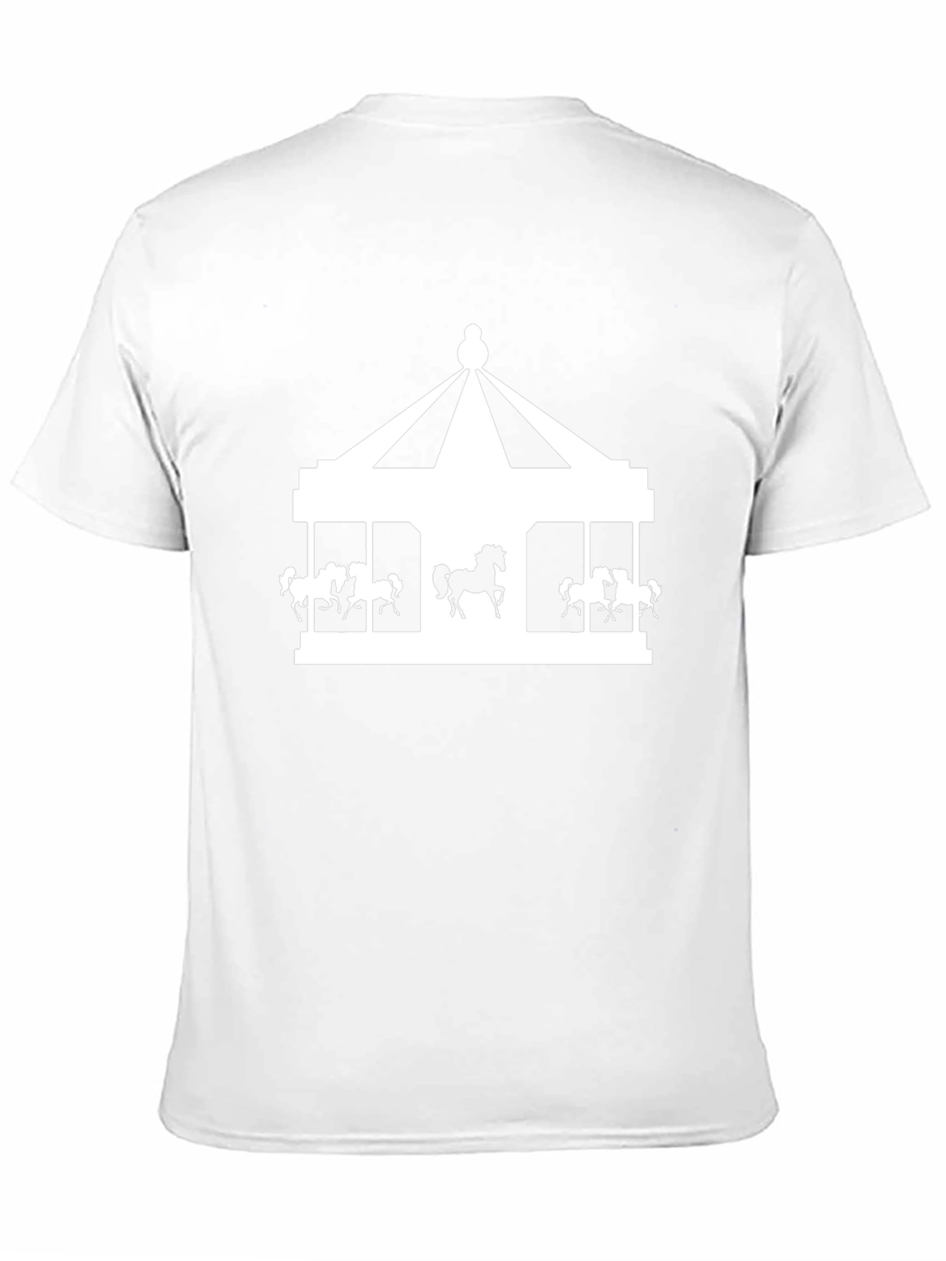 Carousel Horse Graphic Print Black T-Shirt