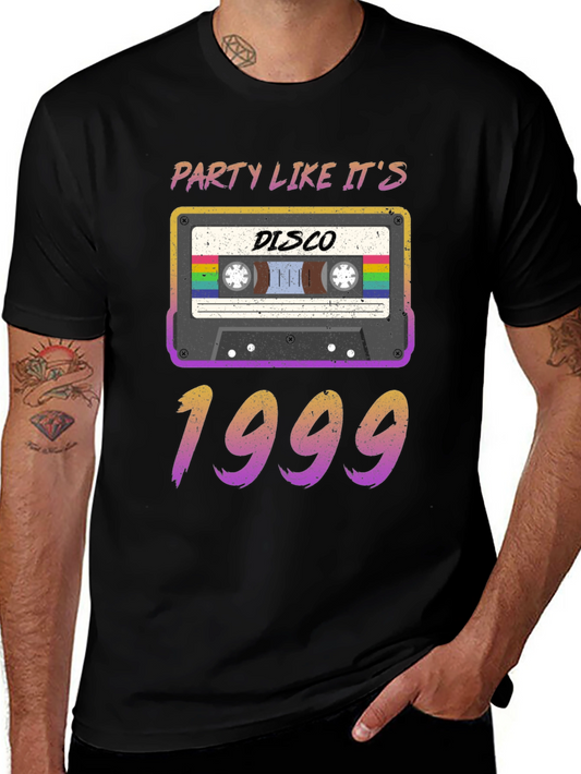 Party Like Its 1999 Disco Cassette Tape Graphic T-Shirt