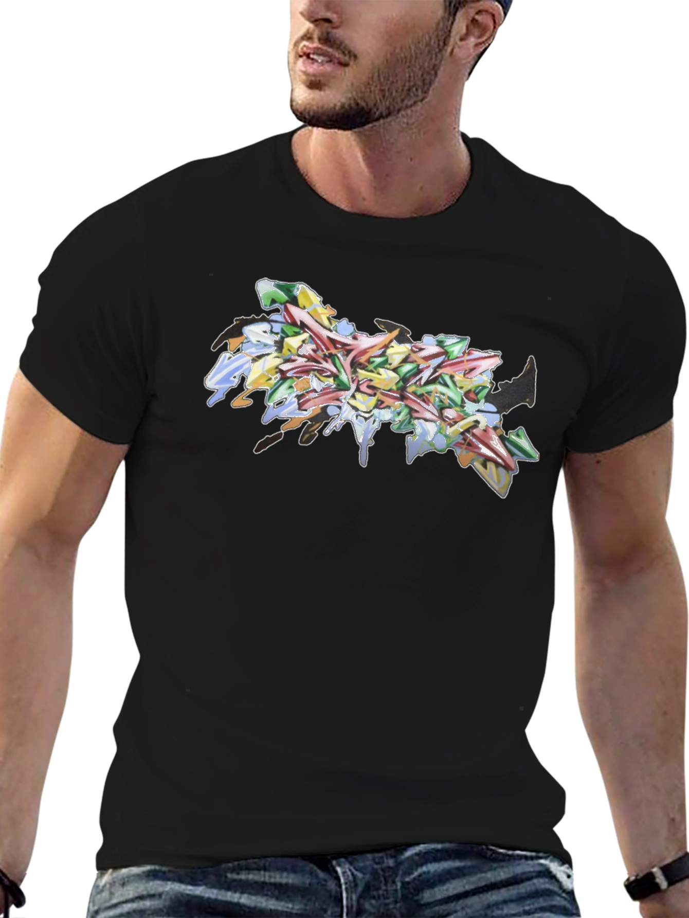 Abstract Graffiti Art Black Tee