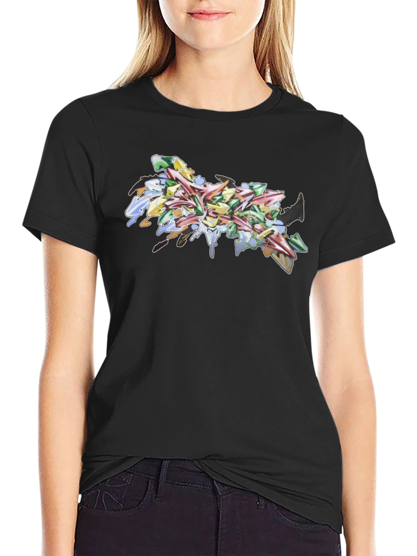 Abstract Graffiti Art Black Tee