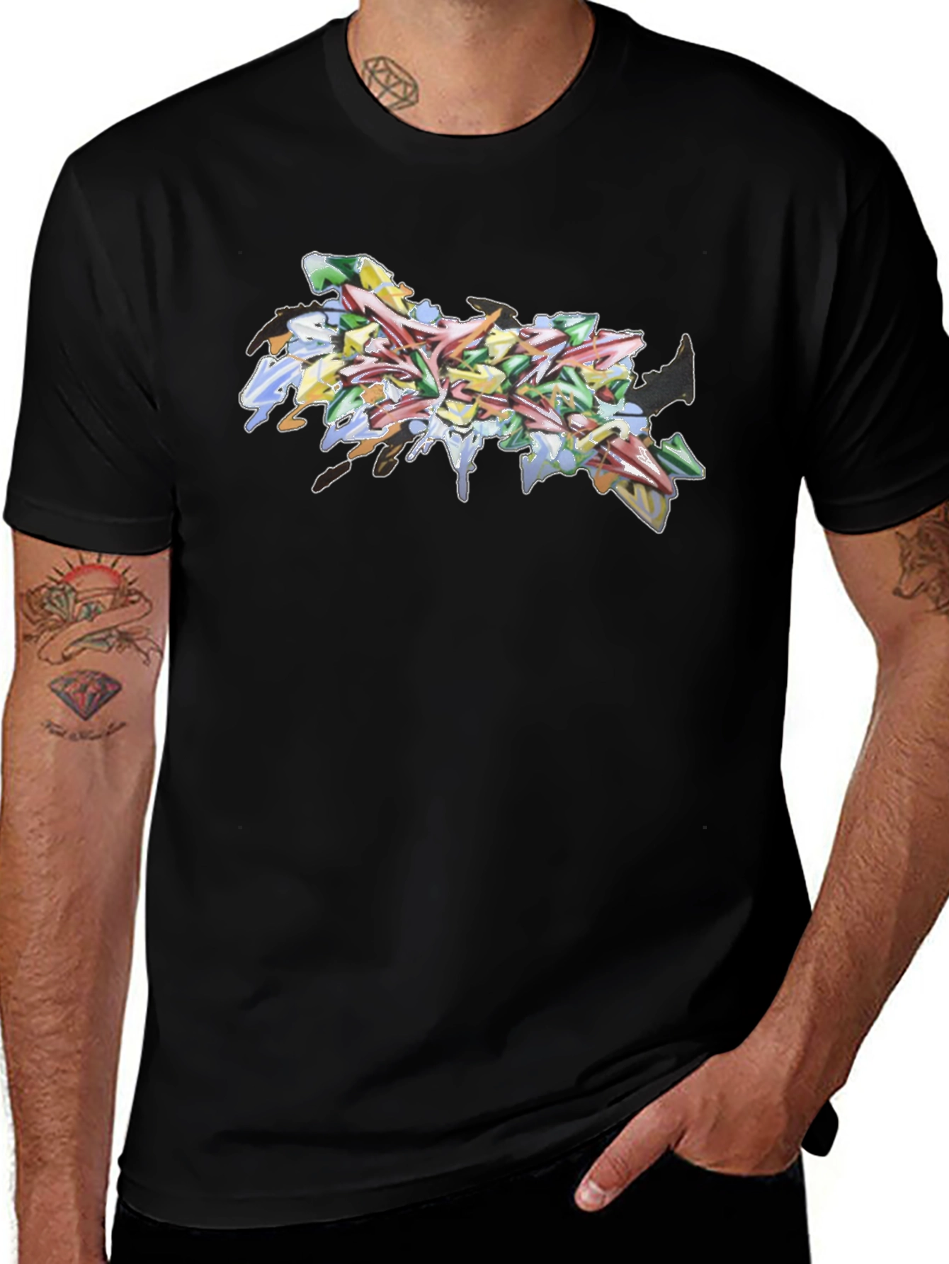 Abstract Graffiti Art Black Tee