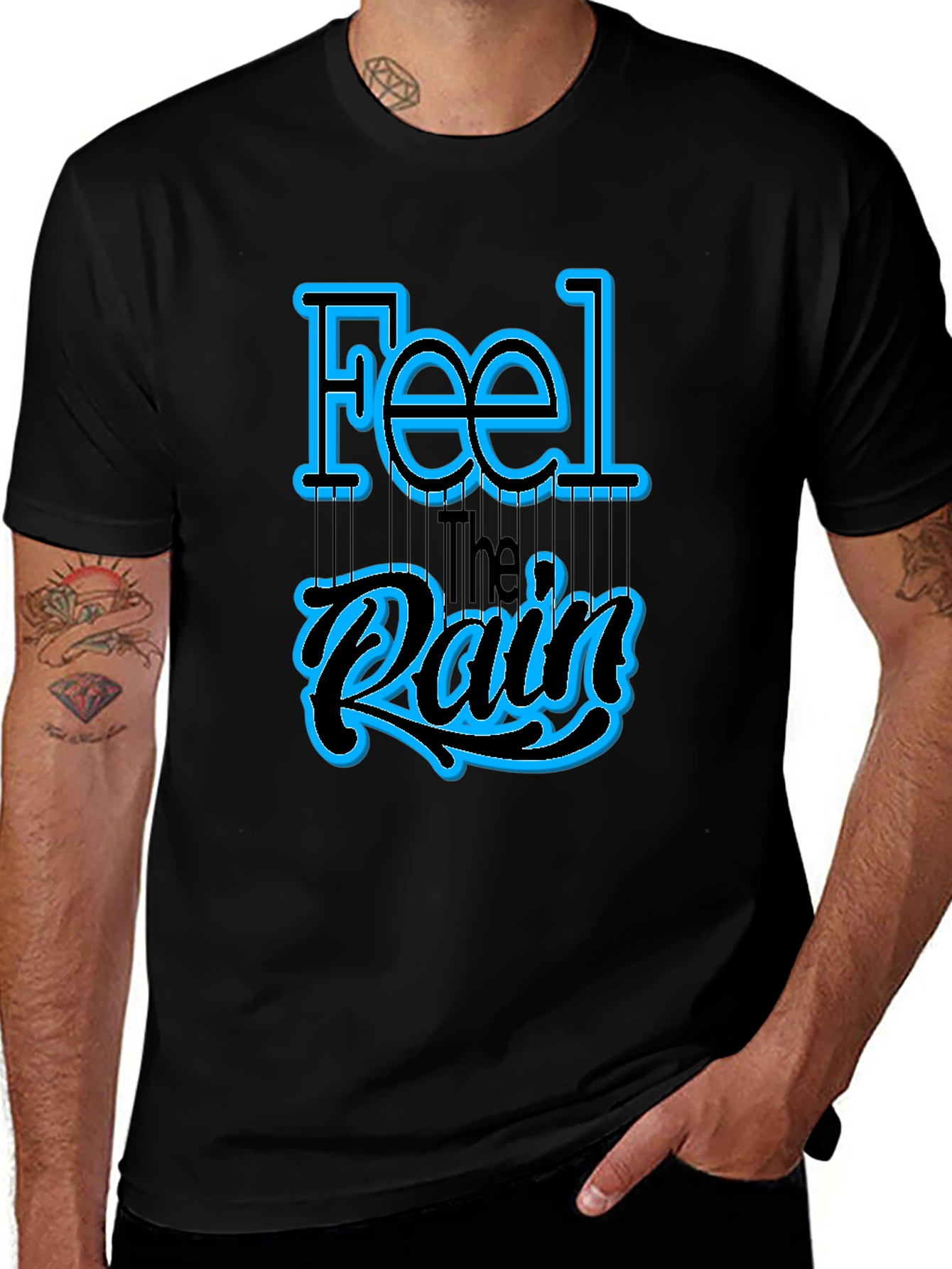 Feel the Rain Graphic T-Shirt - Black