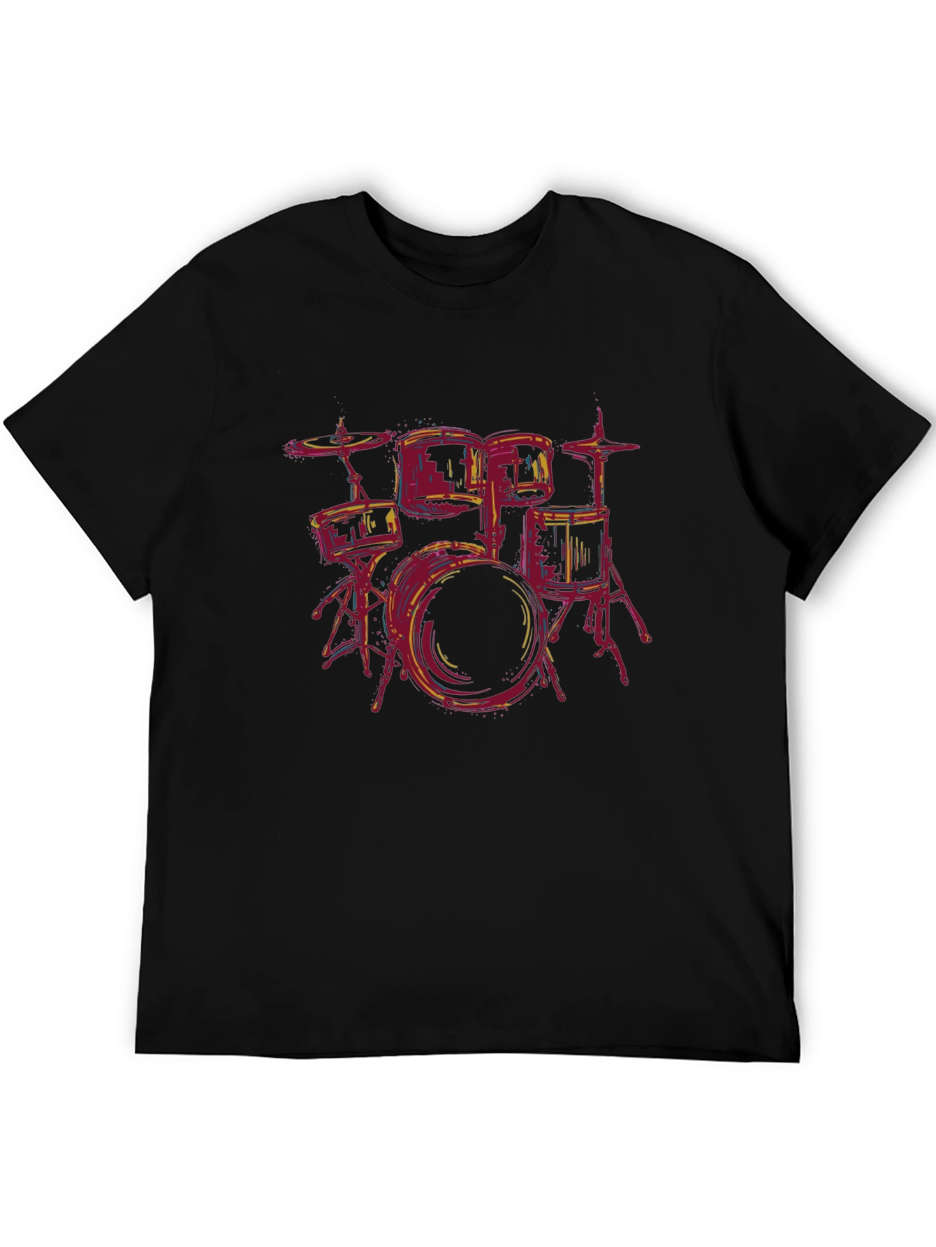 Drum Set Graphic Tee - Music Lover T-Shirt