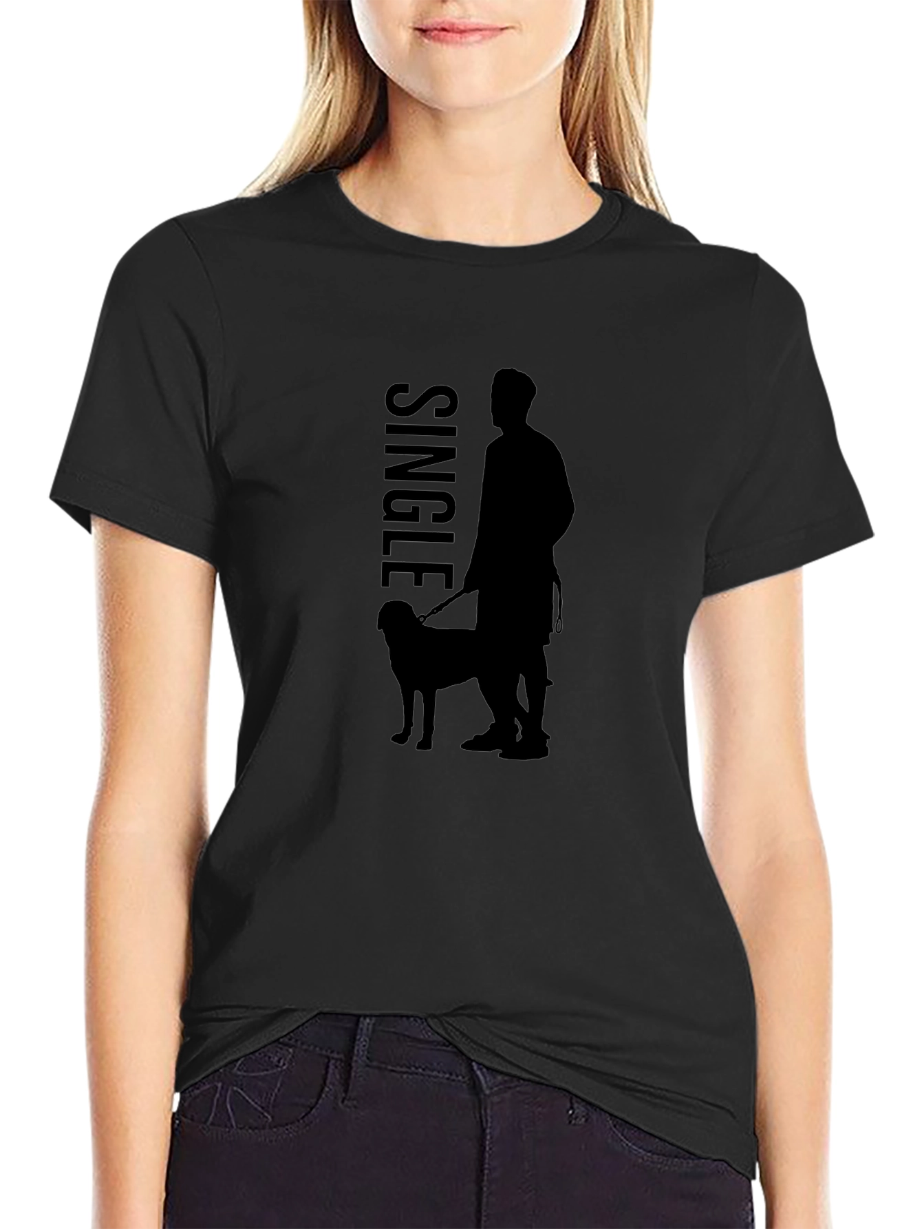 Single Dog Walker Graphic Tee - Black