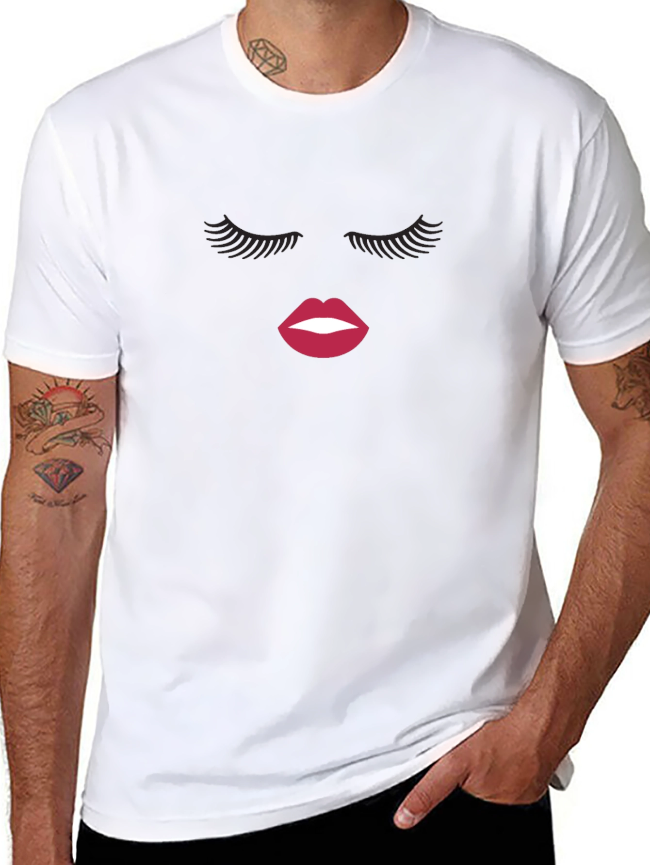 Glam Wink Graphic Tee - Stylish Black T-Shirt
