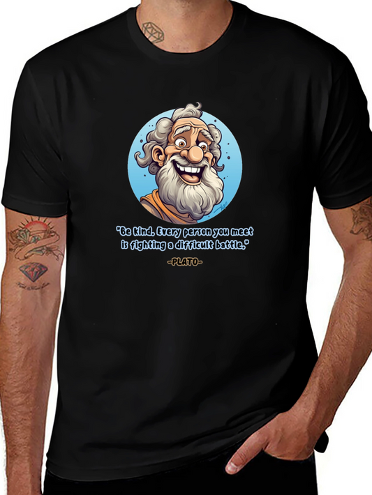 Philosophical Plato T-Shirt - Be Kind Graphic Tee
