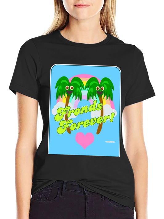 Fronds Forever! Black Cotton Graphic T-Shirt