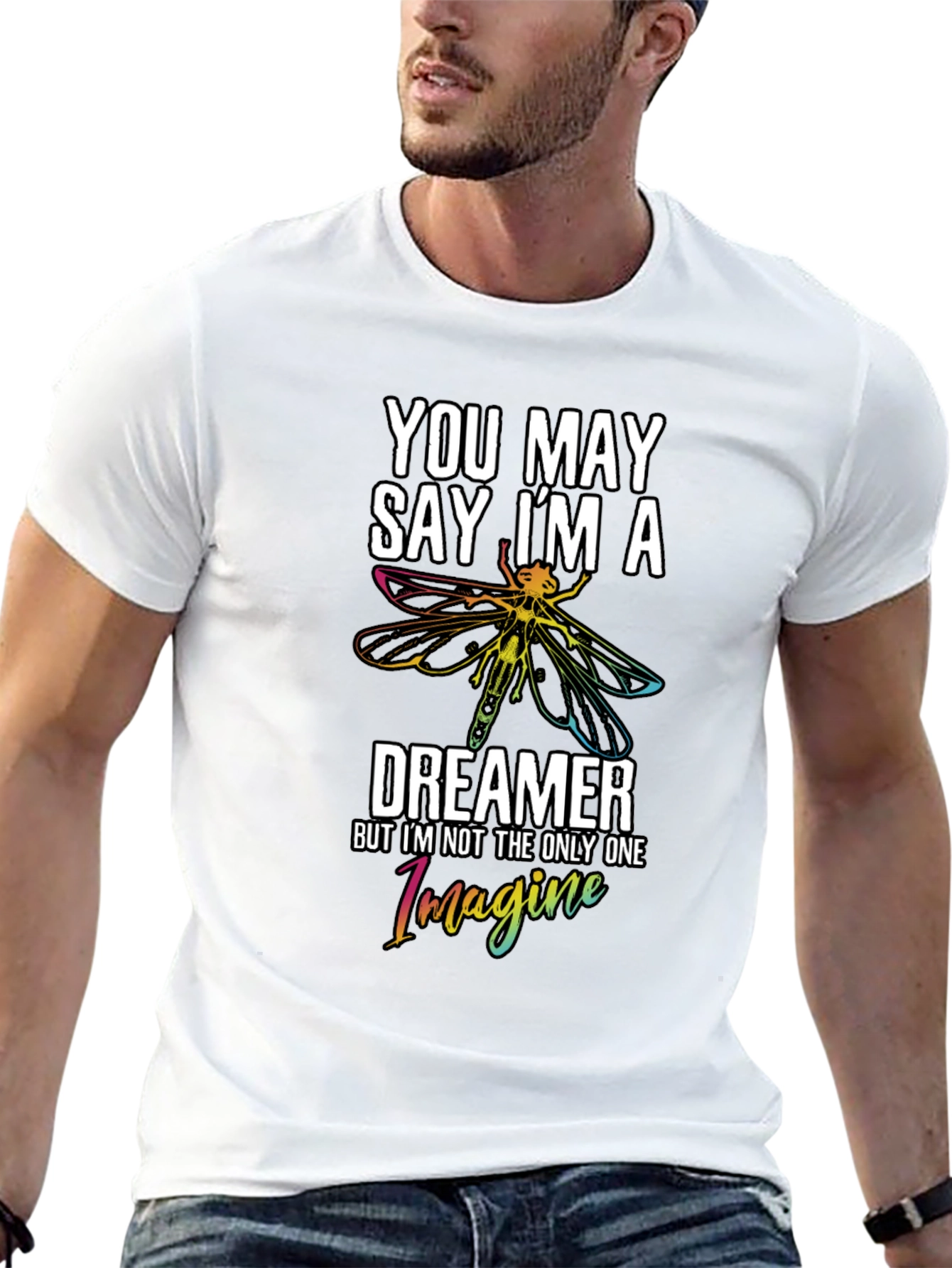 You May Say Im a Dreamer Black Graphic Tee
