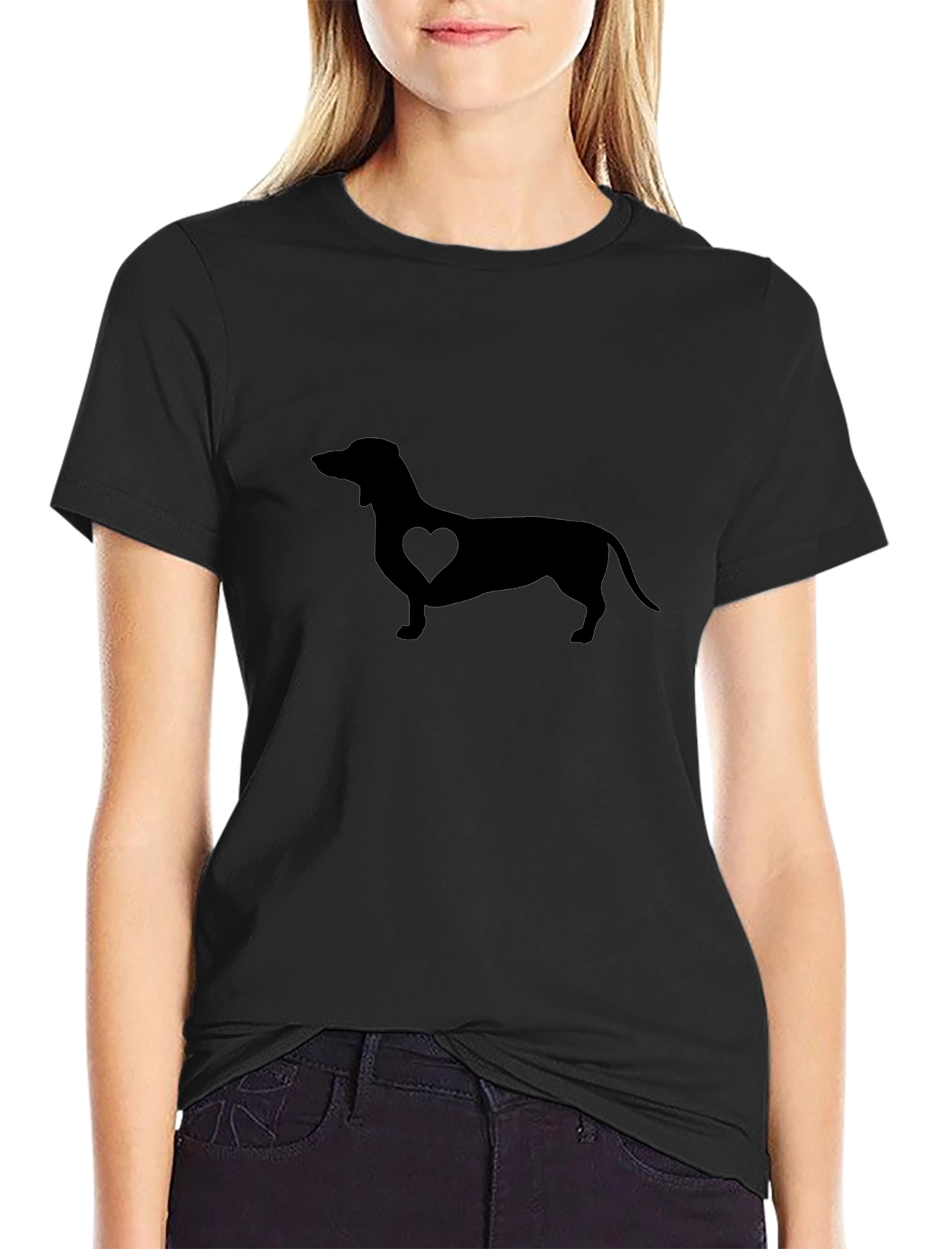 Dachshund Heart Graphic Tee - Stylish Dog Lover Shirt