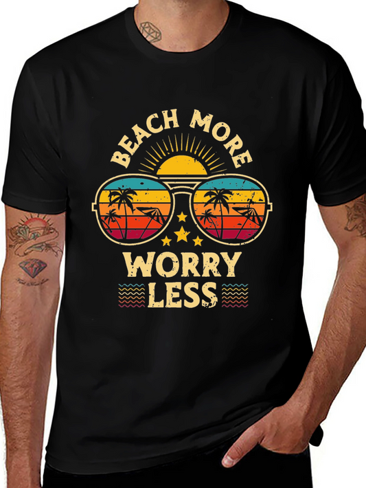 Beach More Worry Less Graphic T-Shirt