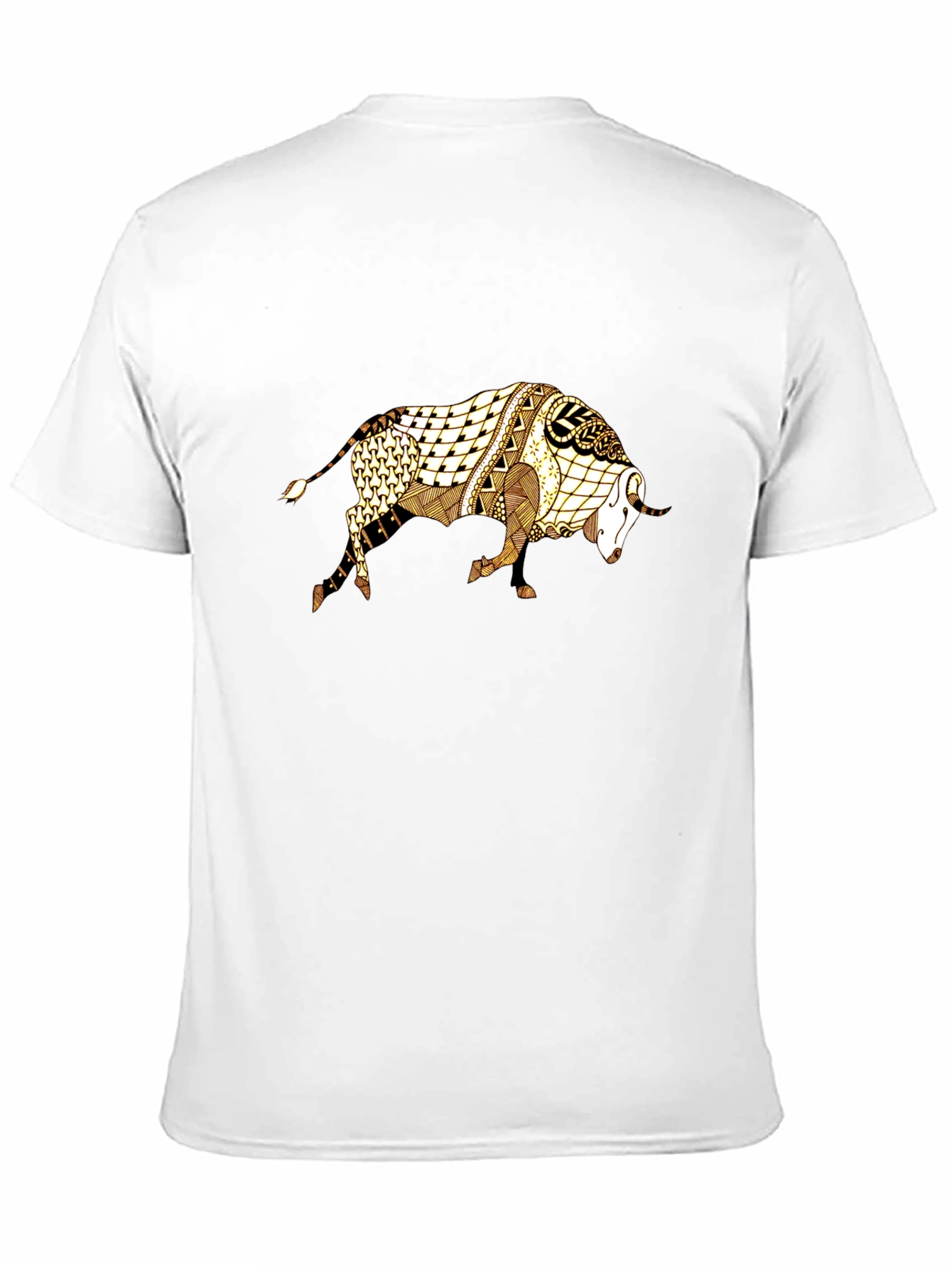 Abstract Bull Graphic Tee - Black