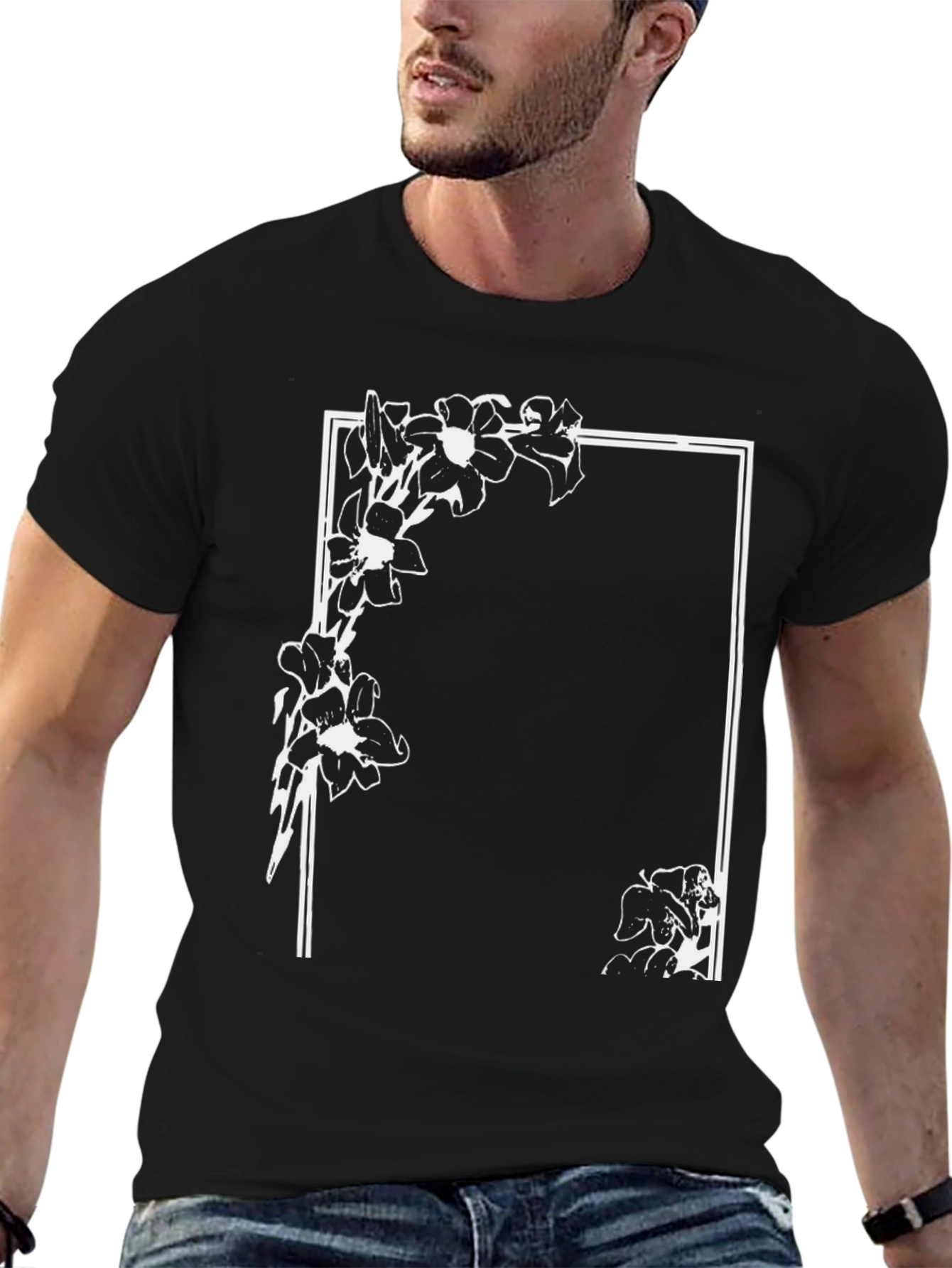 Floral Frame Graphic T-Shirt