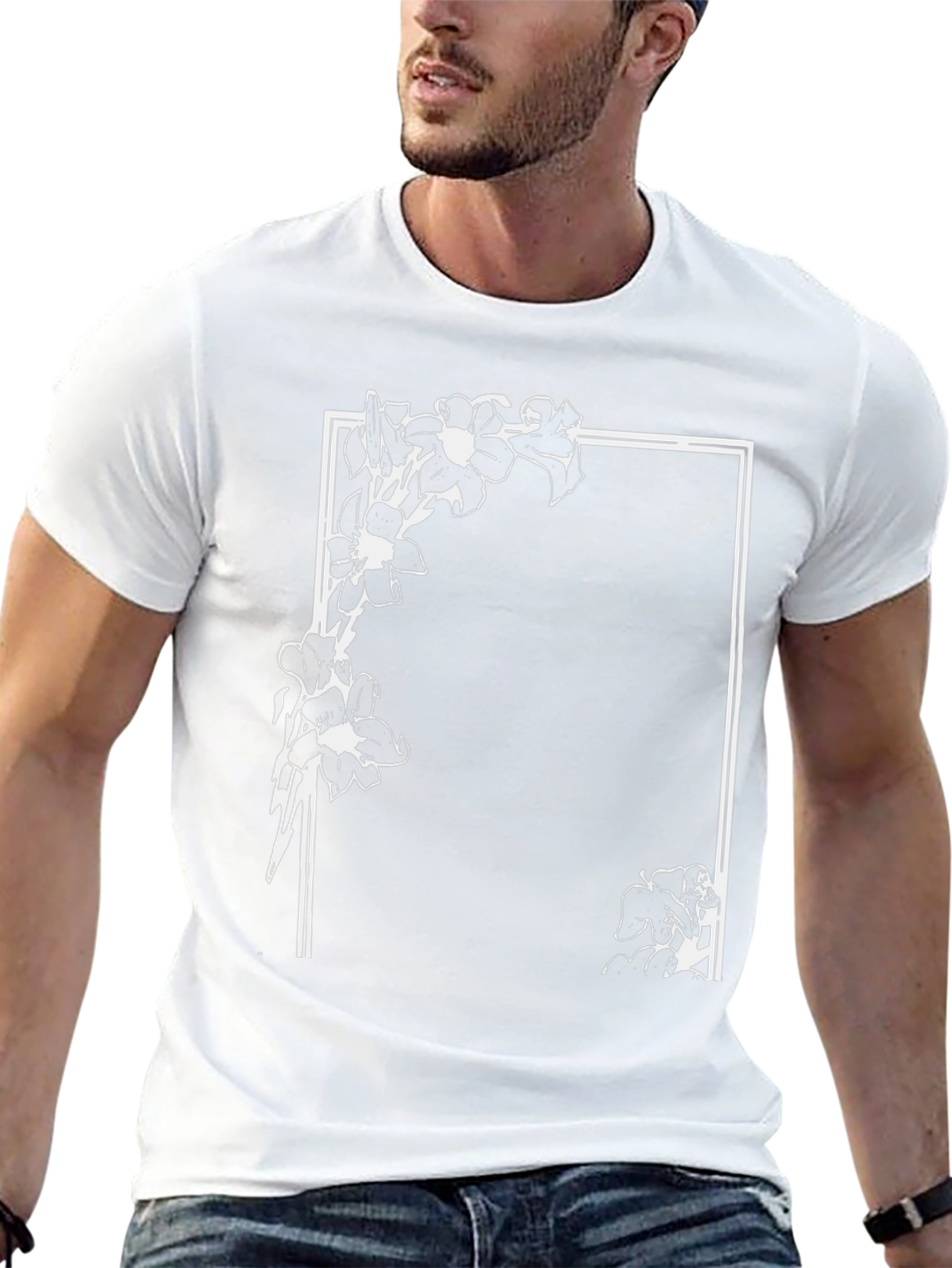 Floral Frame Graphic T-Shirt