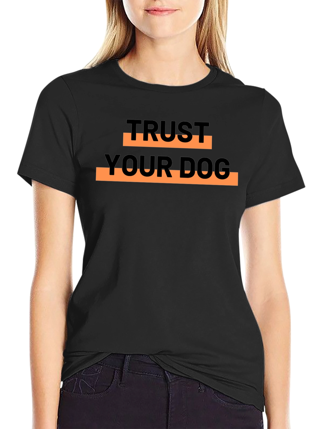 Trust Your Dog Graphic T-Shirt - Black