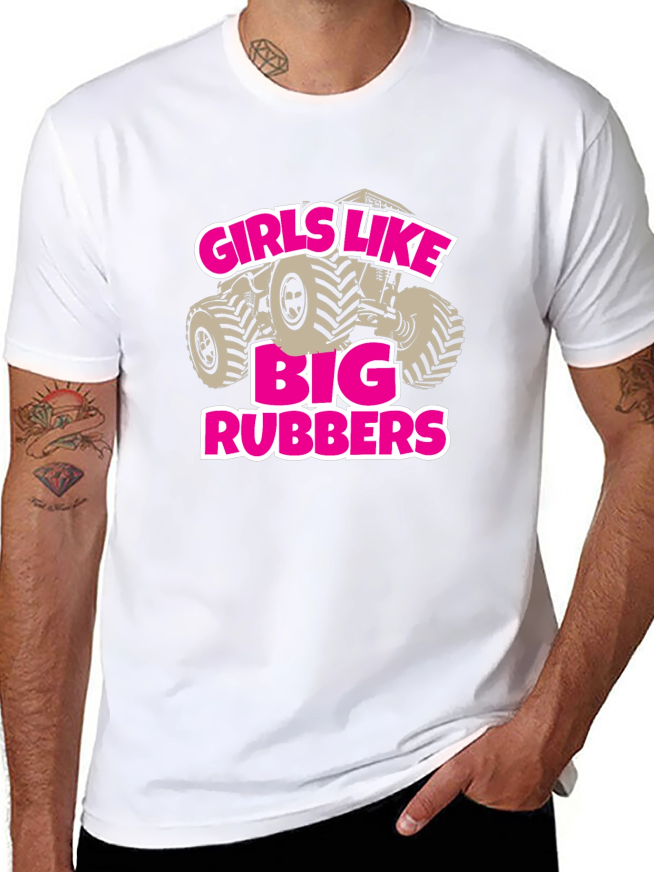 Girls Like Big Rubbers Novelty Graphic T-Shirt