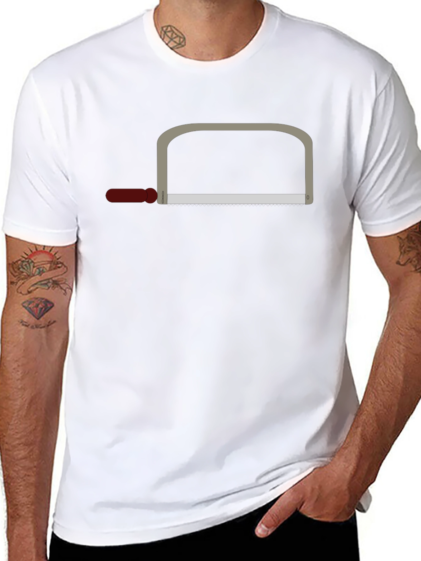 Funny Graphic Tee - Saw Design T-Shirt