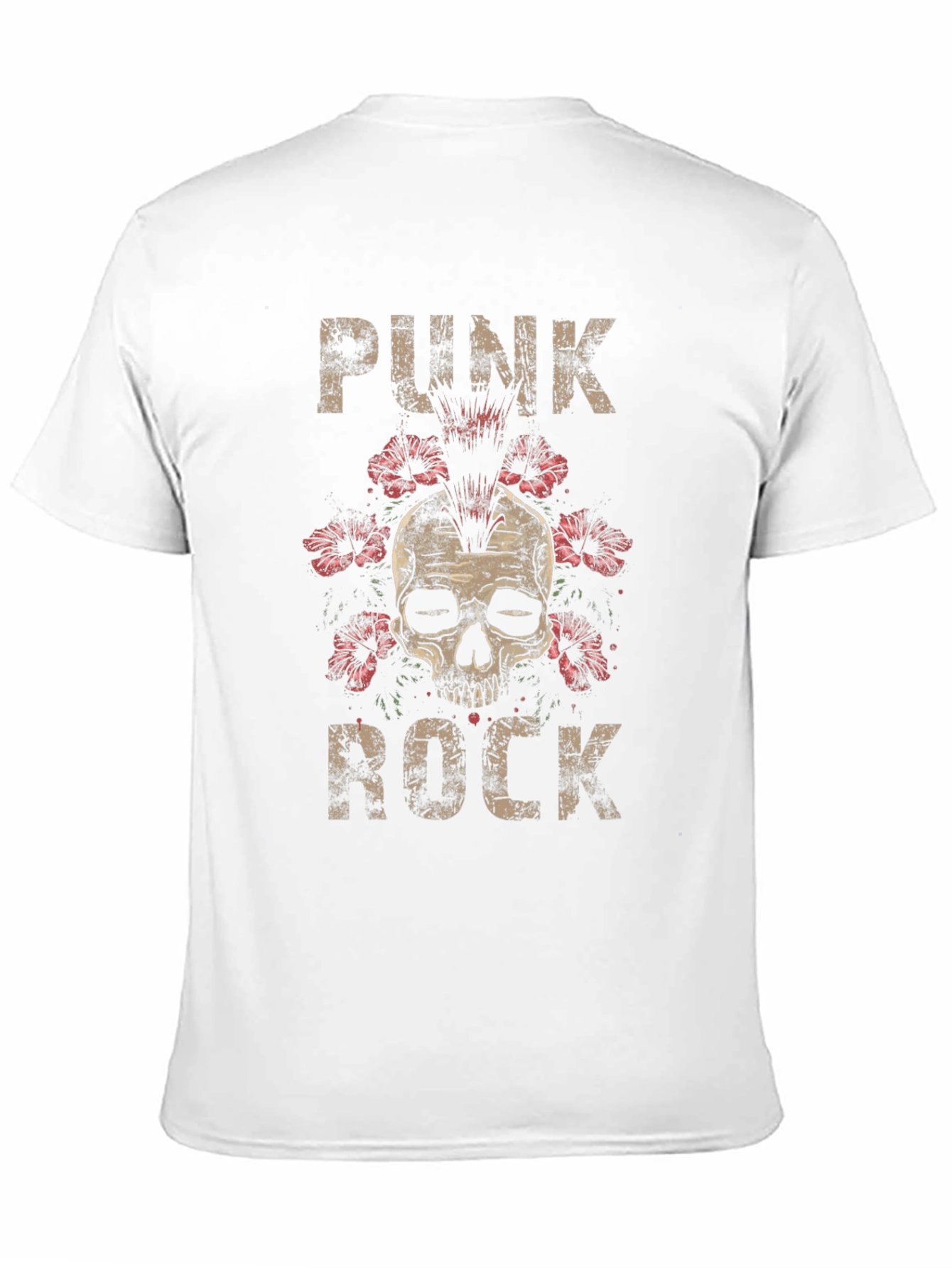 Punk Rock Skull Graphic Tee - Black