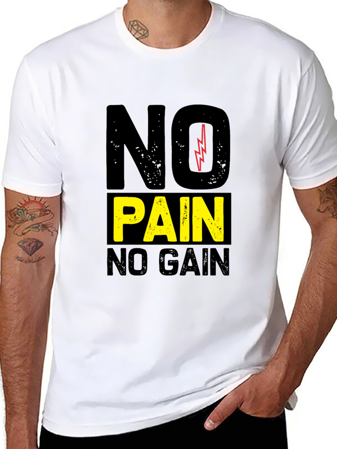 Motivational No Pain No Gain Graphic Tee