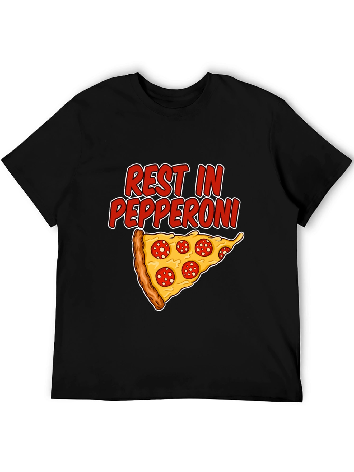 Rest In Pepperoni Funny Pizza Graphic T-Shirt