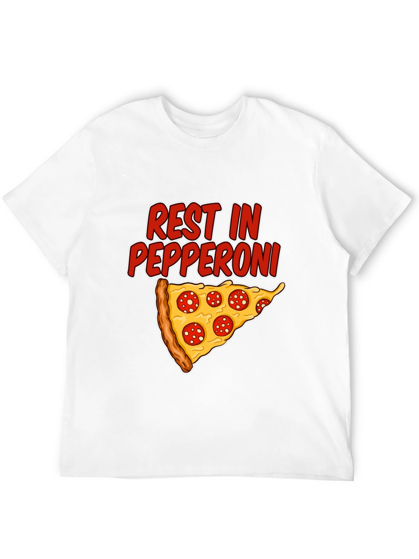 Rest In Pepperoni Funny Pizza Graphic T-Shirt