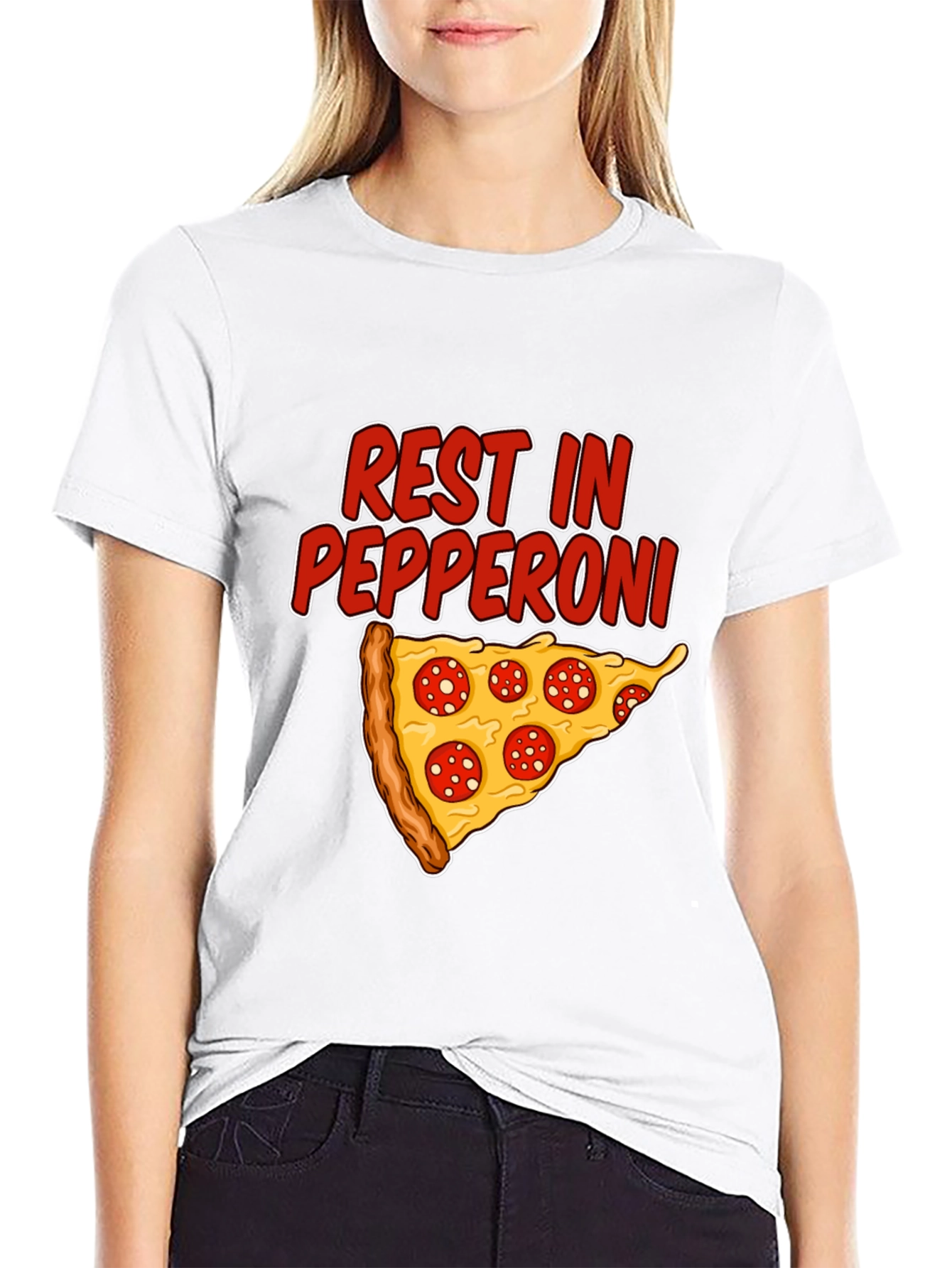 Rest In Pepperoni Funny Pizza Graphic T-Shirt