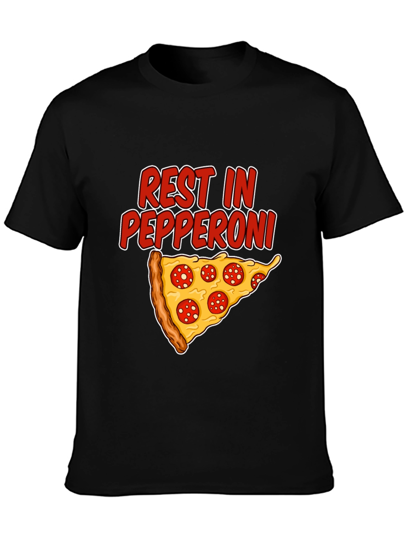 Rest In Pepperoni Funny Pizza Graphic T-Shirt