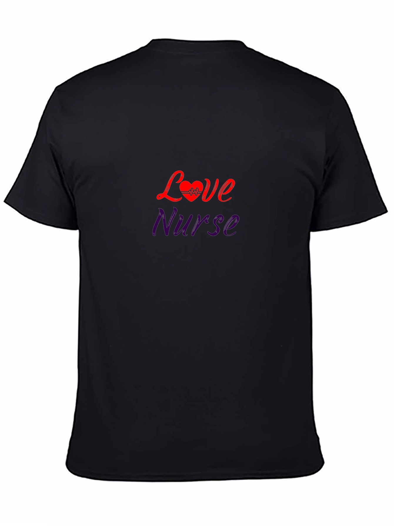 Love Nurse Graphic T-Shirt - Heartbeat Design