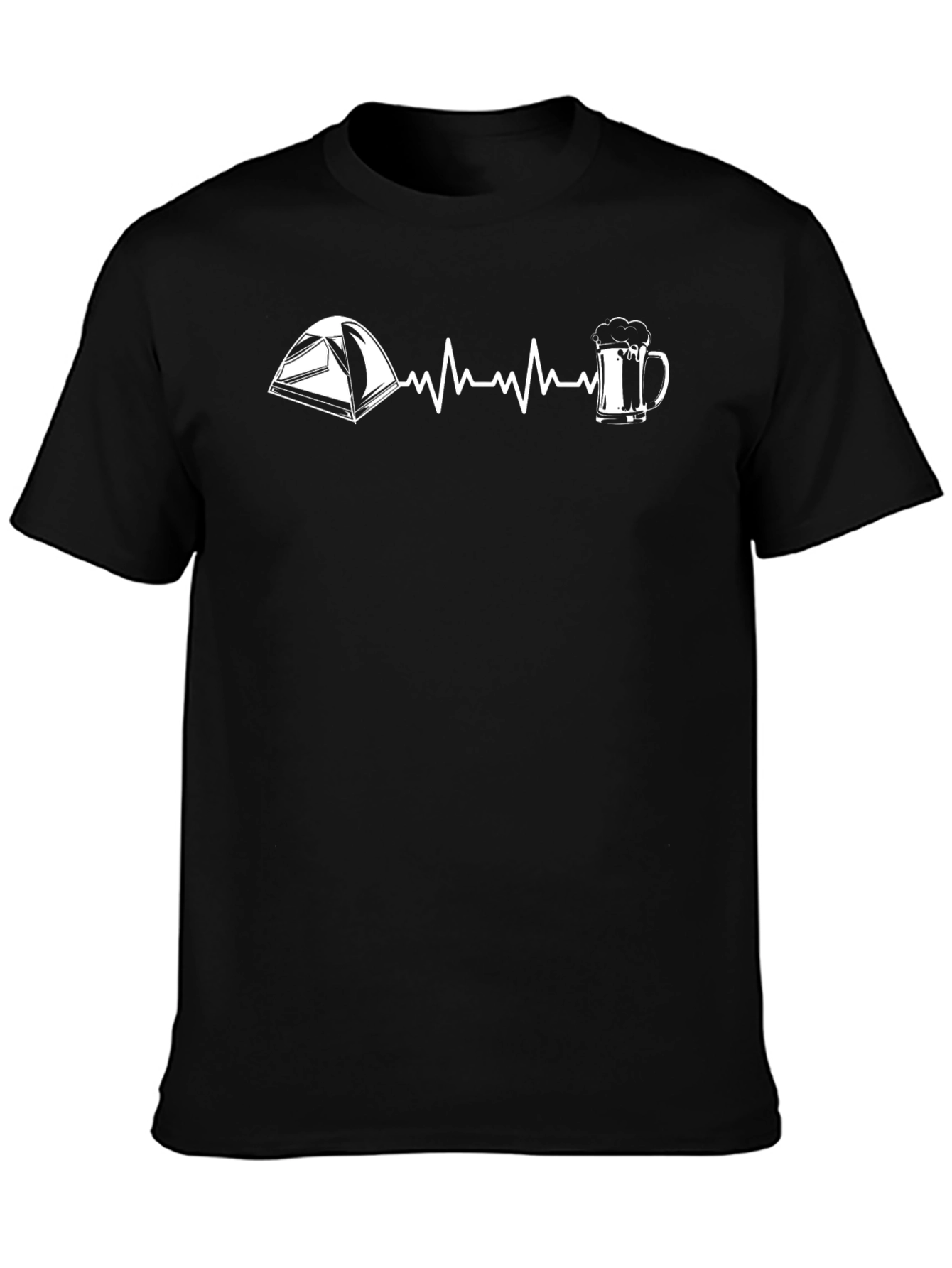 Camping & Beer T-Shirt: Heartbeat Design