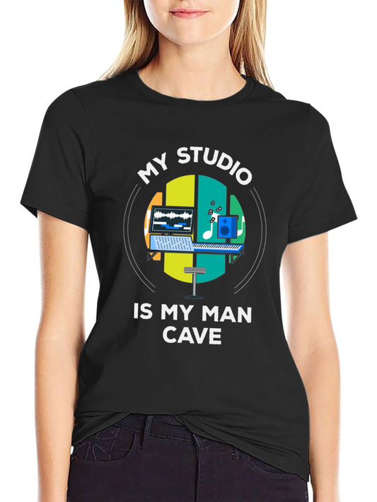 My Studio Is My Man Cave Black T-Shirt