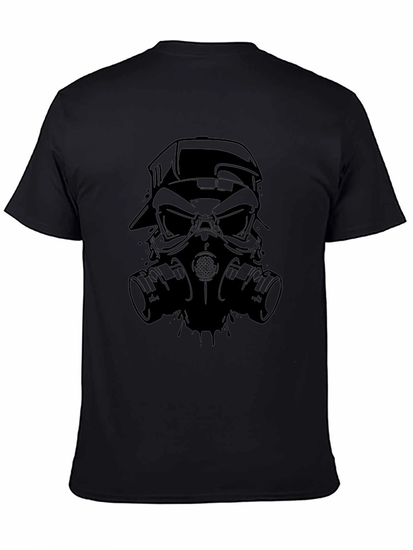 Gas Mask Skull Graphic Tee - Mens Black T-Shirt