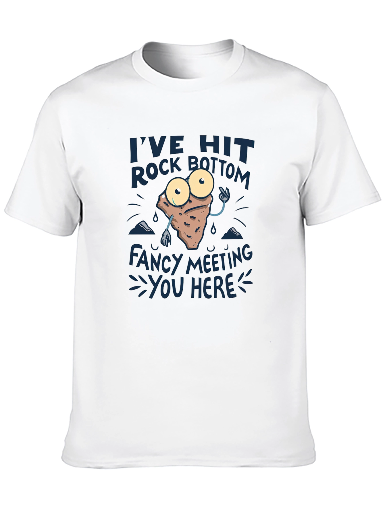 Rock Bottom Graphic Tee - Funny Mens Black T-Shirt