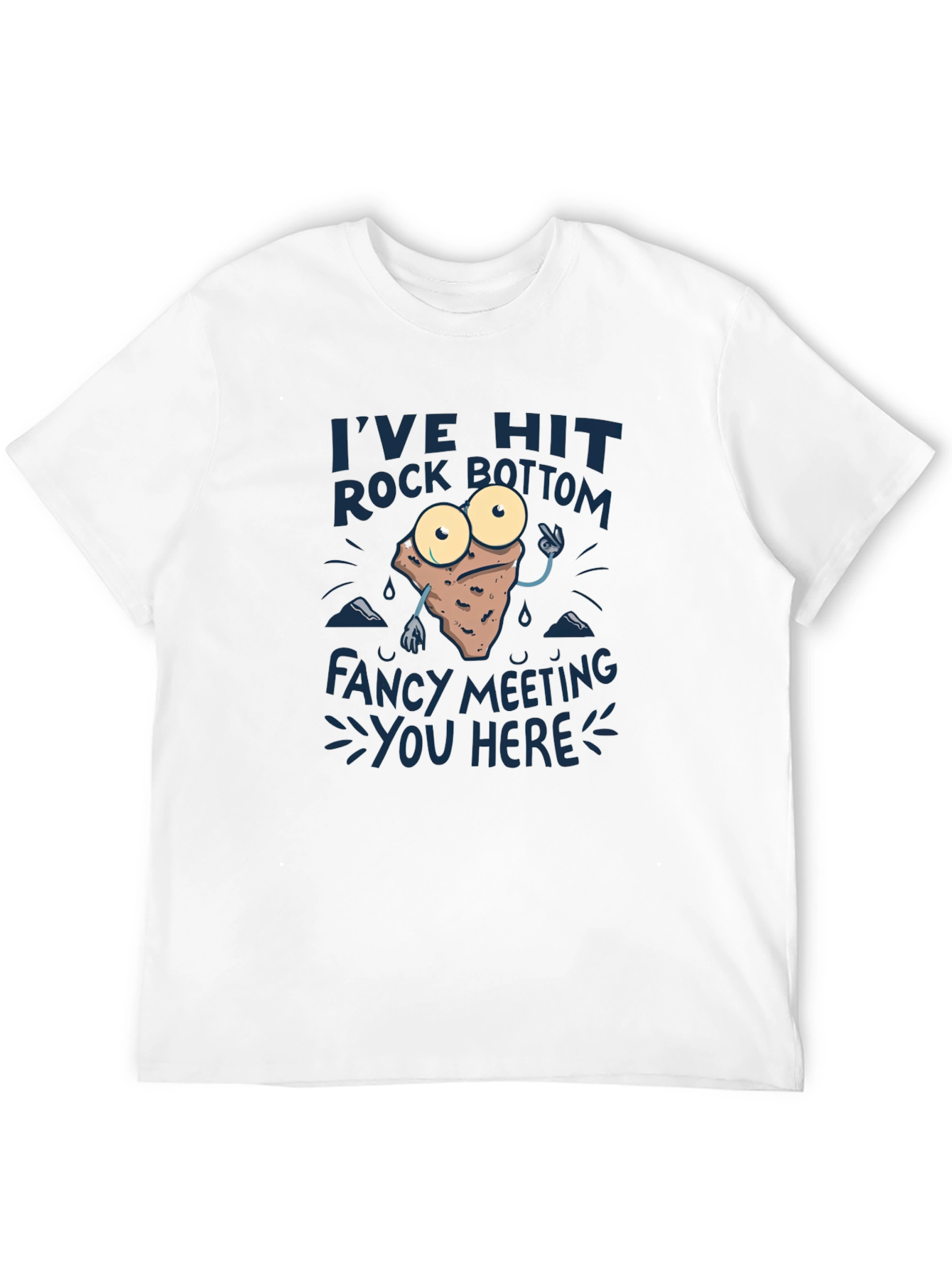 Rock Bottom Graphic Tee - Funny Mens Black T-Shirt