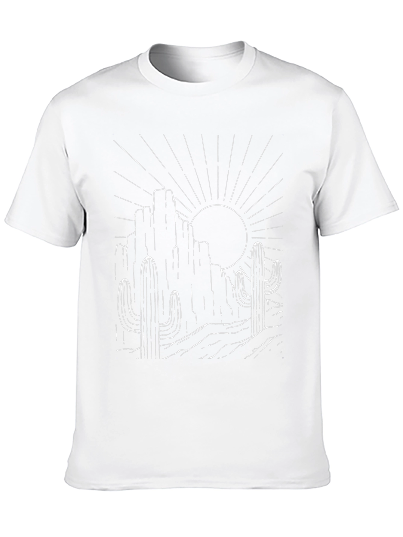 Desert Sunset Graphic Tee - Black Cotton T-Shirt