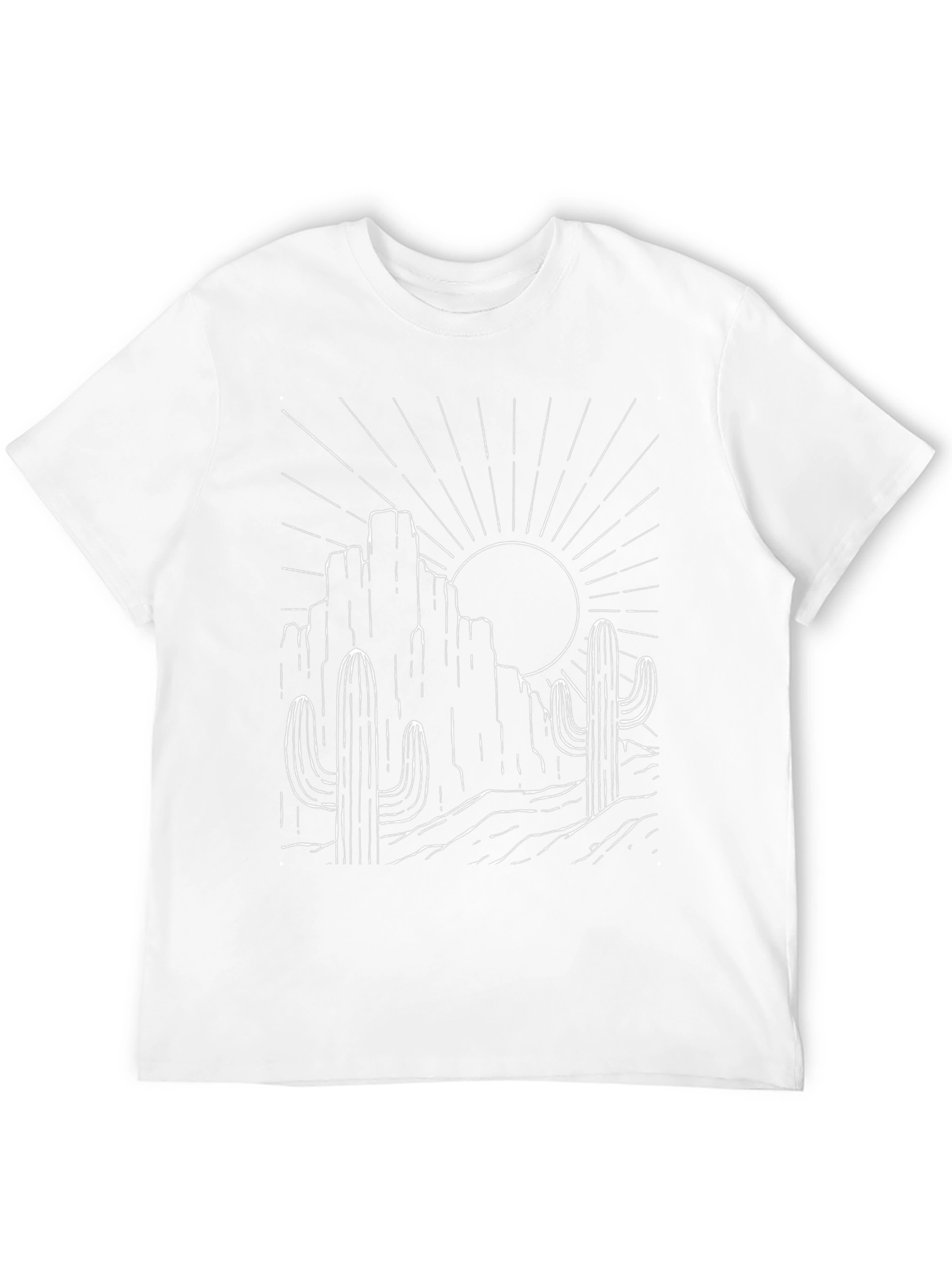 Desert Sunset Graphic Tee - Black Cotton T-Shirt