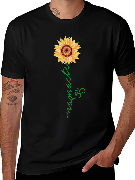 Sunflower Namaste Graphic Tee - Black